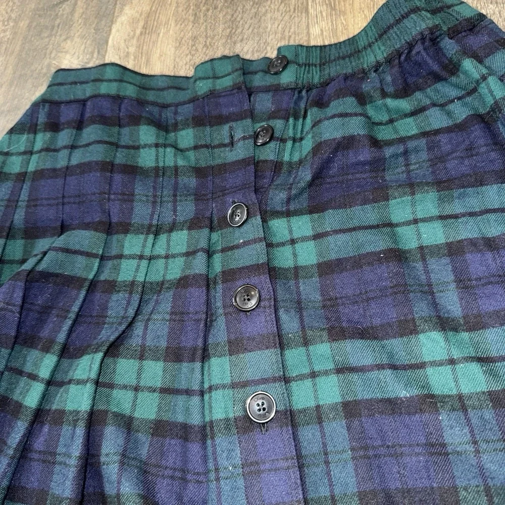 NWT Gap Teens Tartan Plaid‎ Mini Skirt Sz 14-16 Green Pleated Preppy Academia
